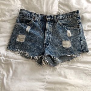 Levis acid wash high waisted shorts